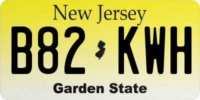 NJ license plate B82KWH