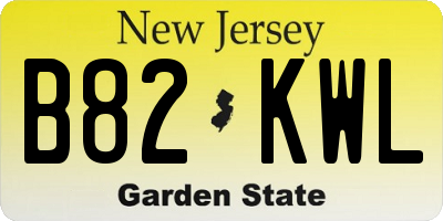 NJ license plate B82KWL
