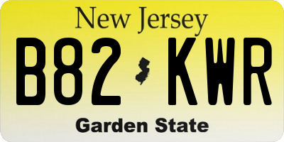 NJ license plate B82KWR