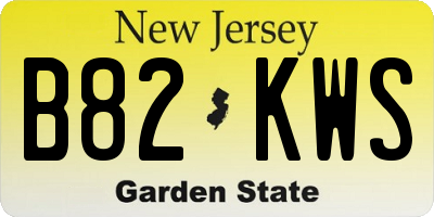 NJ license plate B82KWS