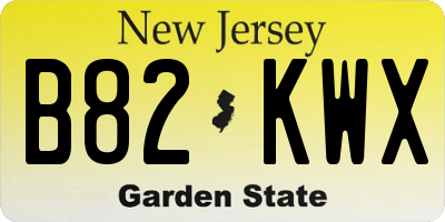 NJ license plate B82KWX