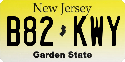NJ license plate B82KWY