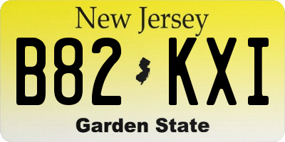 NJ license plate B82KXI