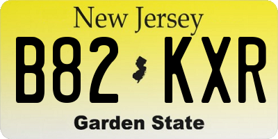 NJ license plate B82KXR