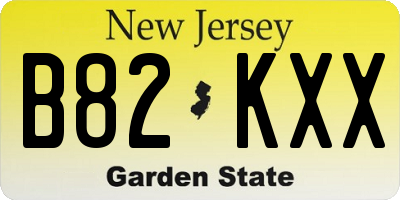 NJ license plate B82KXX