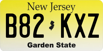 NJ license plate B82KXZ