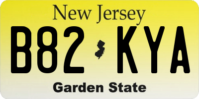 NJ license plate B82KYA