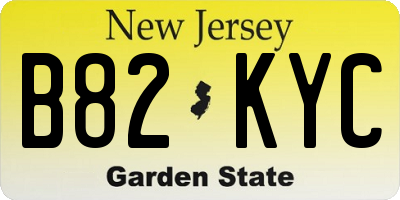 NJ license plate B82KYC