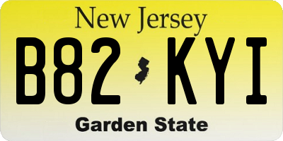 NJ license plate B82KYI