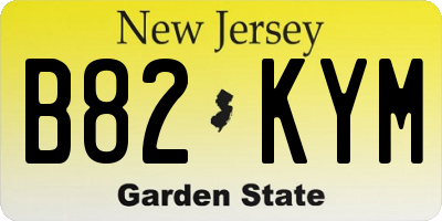 NJ license plate B82KYM