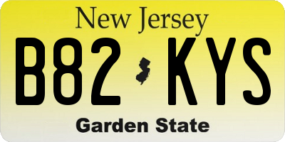 NJ license plate B82KYS