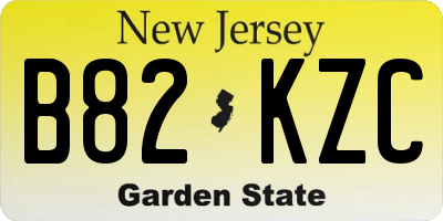 NJ license plate B82KZC