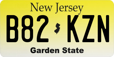 NJ license plate B82KZN