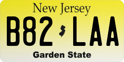 NJ license plate B82LAA