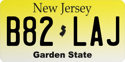 NJ license plate B82LAJ