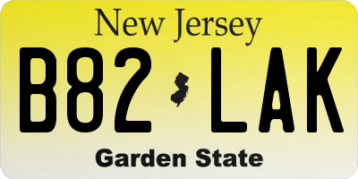 NJ license plate B82LAK