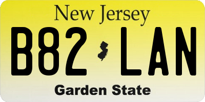 NJ license plate B82LAN