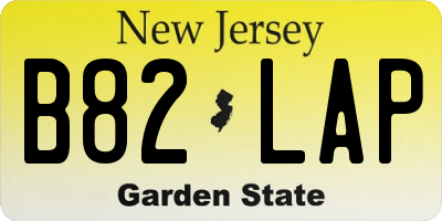 NJ license plate B82LAP