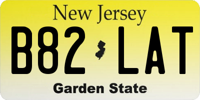 NJ license plate B82LAT