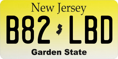 NJ license plate B82LBD