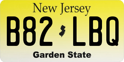 NJ license plate B82LBQ