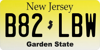 NJ license plate B82LBW