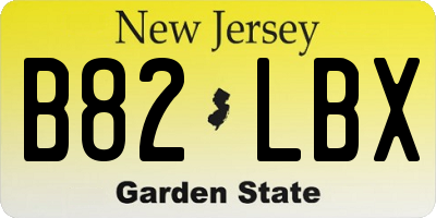 NJ license plate B82LBX
