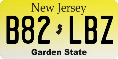 NJ license plate B82LBZ