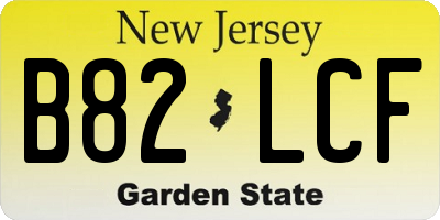 NJ license plate B82LCF