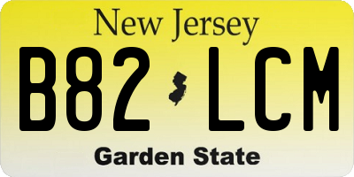 NJ license plate B82LCM