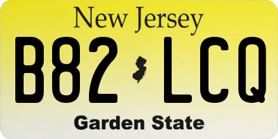 NJ license plate B82LCQ