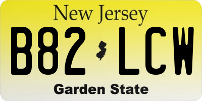 NJ license plate B82LCW