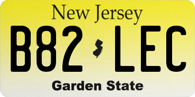 NJ license plate B82LEC