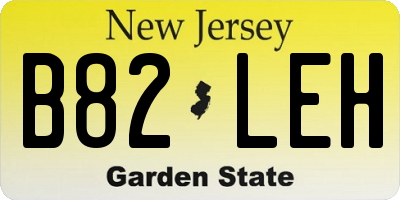 NJ license plate B82LEH