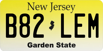 NJ license plate B82LEM