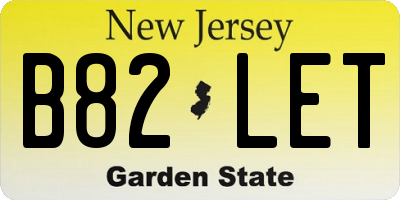 NJ license plate B82LET