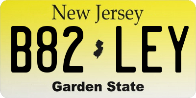 NJ license plate B82LEY