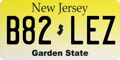 NJ license plate B82LEZ