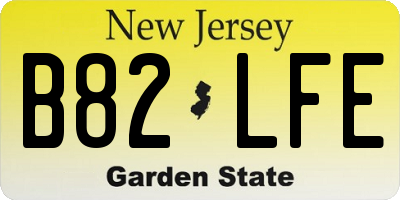 NJ license plate B82LFE