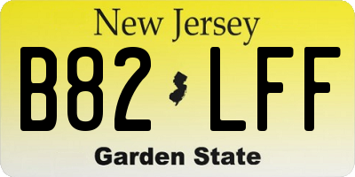 NJ license plate B82LFF
