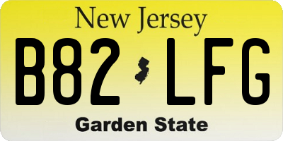 NJ license plate B82LFG