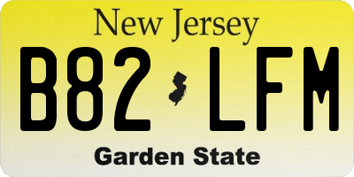 NJ license plate B82LFM