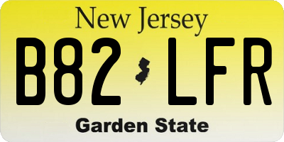 NJ license plate B82LFR