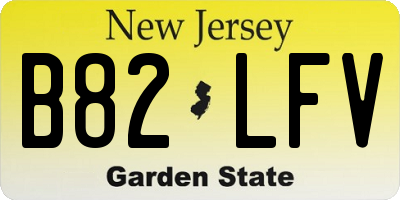 NJ license plate B82LFV