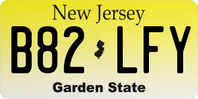 NJ license plate B82LFY