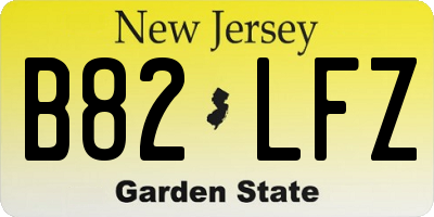 NJ license plate B82LFZ
