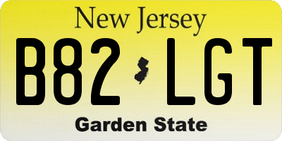 NJ license plate B82LGT