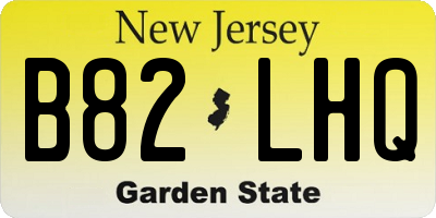 NJ license plate B82LHQ