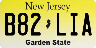 NJ license plate B82LIA