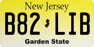 NJ license plate B82LIB